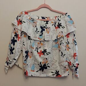 Parker floral cotton off the shoulder top sz. L